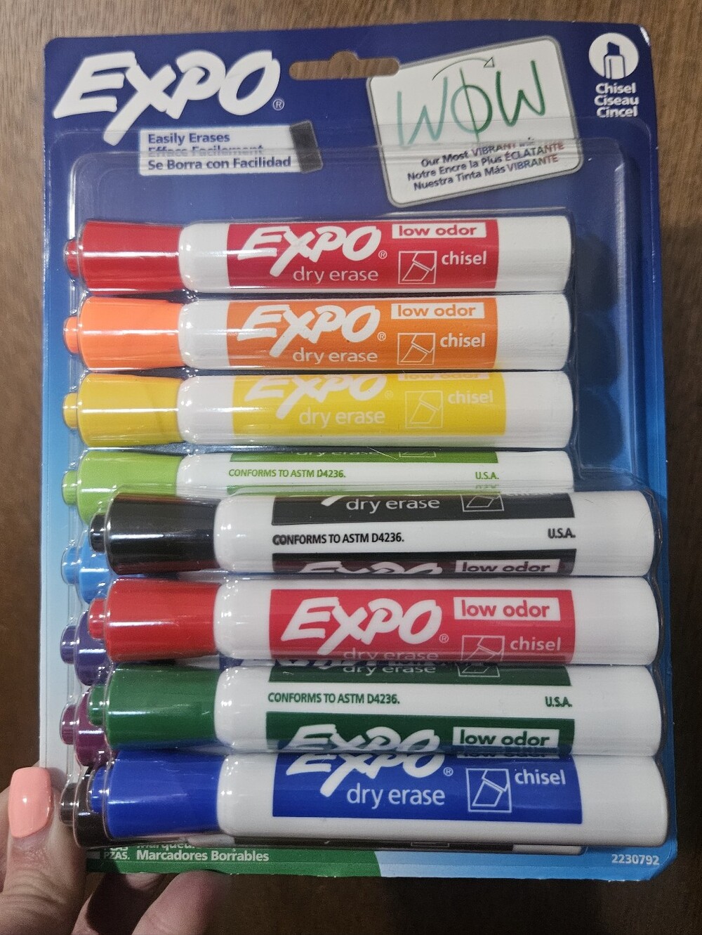 NIB Set Of 12 Assorted Colors Chisel Tip Low Oder Expo dry erase markers